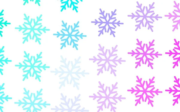 Rosa Claro Plantilla Vector Azul Con Copos Nieve Hielo Estrellas — Vector de stock