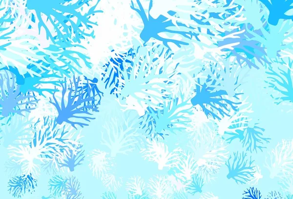 Светлый Синий Векторный Фон Ветвями Творческая Иллюстрация Размытом Стиле Листьями — стоковый вектор