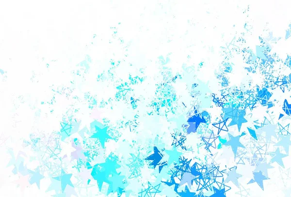Ανοιχτό Μπλε Διανυσματικό Μοτίβο Χριστουγεννιάτικα Αστέρια Αστέρια Θολό Αφηρημένο Φόντο — Διανυσματικό Αρχείο