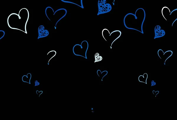 Φως Μπλε Διάνυσμα Φόντο Καρδιές Διακοσμητικό Σχέδιο Καρδιές Απλό Στυλ — Διανυσματικό Αρχείο