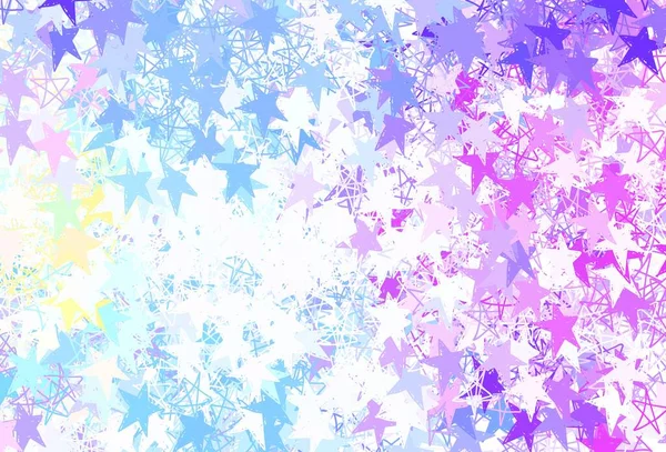 Bleu Clair Motif Vectoriel Vert Avec Étoiles Noël Illustration Brillante — Image vectorielle