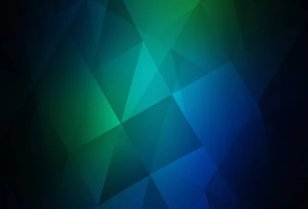 ダークブルー グリーンベクトル三角形モザイクテンプレート グラデーションの多角形の抽象イラスト あなたのウェブサイトのための多角形のデザイン — ストックベクタ