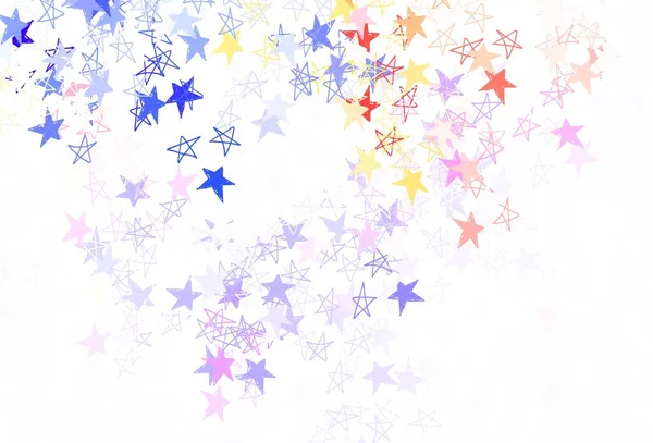 Azul Claro Modelo Vetor Vermelho Com Estrelas Céu Ilustração Colorida — Vetor de Stock