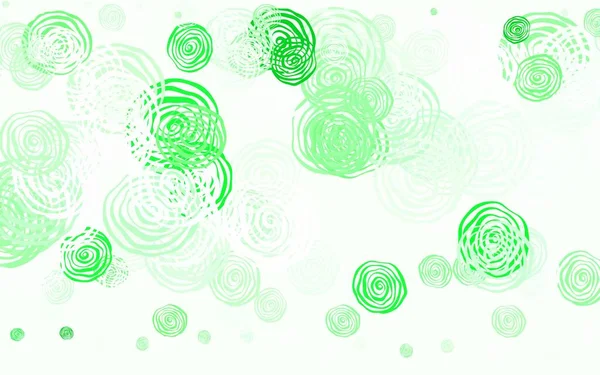 Hellgrünes Vektor Doodle Muster Mit Rosen Bunte Illustration Mit Blumen — Stockvektor