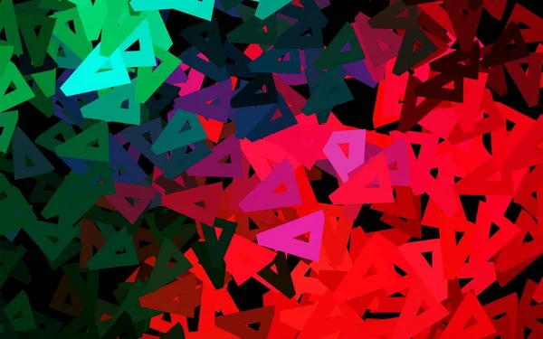 Vert Foncé Agencement Vectoriel Rouge Avec Lignes Triangles Illustration Abstraite — Image vectorielle