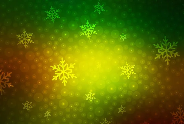 Dark Green Yellow Vector Background Стилі Xmas Абстрактна Ілюстрація Кулями — стоковий вектор