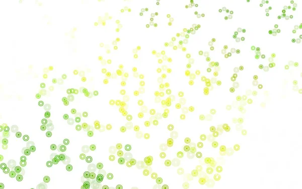 Светло Зеленая Желтая Векторная Компоновка Кружочками Современная Абстрактная Иллюстрация Красочными — стоковый вектор