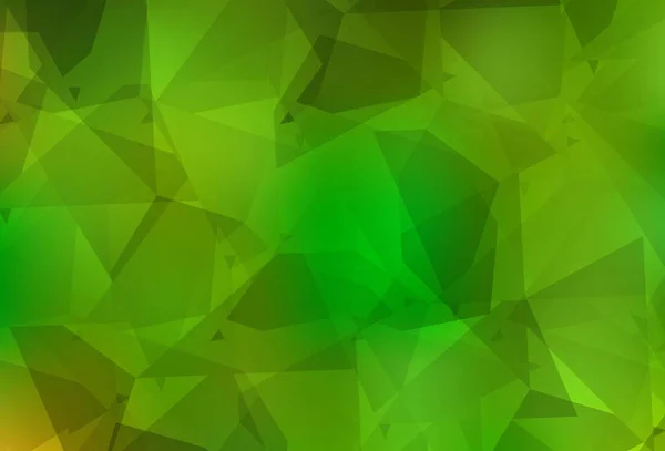 Hellgrüne Gelbe Vektorschablone Mit Chaotischen Polyformen Illustration Mit Farbenfrohen Verlaufsformen — Stockvektor