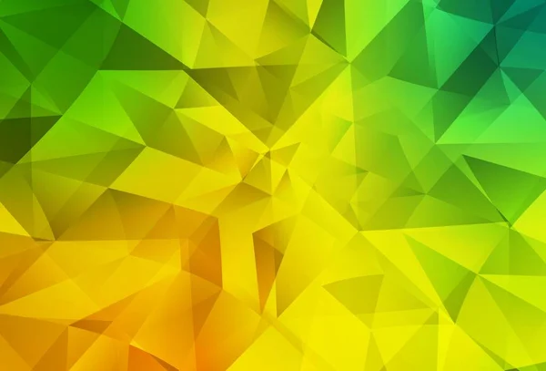 Светло Зеленый Желтый Векторный Многоугольный Фон Треугольный Геометрический Образец Градиентом — стоковый вектор