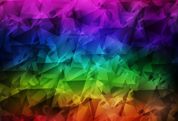 Тёмный Многоцветный Вектор Сияющий Треугольной Компоновкой Красочная Иллюстрация Многоугольном Стиле — стоковый вектор