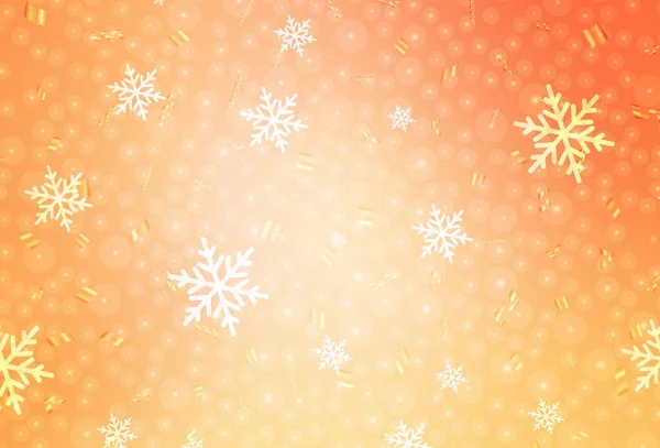 Jasnopomarańczowy Wzór Wektora Stylu Karnawałowym Świecące Ilustracje Kulkami Świątecznymi Gwiazdy — Wektor stockowy
