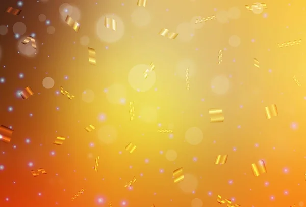 ドットでライトオレンジベクトルの背景 雨のぼやけた滴と光る抽象的なイラスト 名刺のモダンなデザイン — ストックベクタ