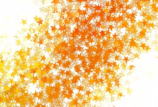 Hellorange Vektorschablone Mit Himmelssternen Glitzernde Abstrakte Illustration Mit Farbigen Sternen — Stockvektor