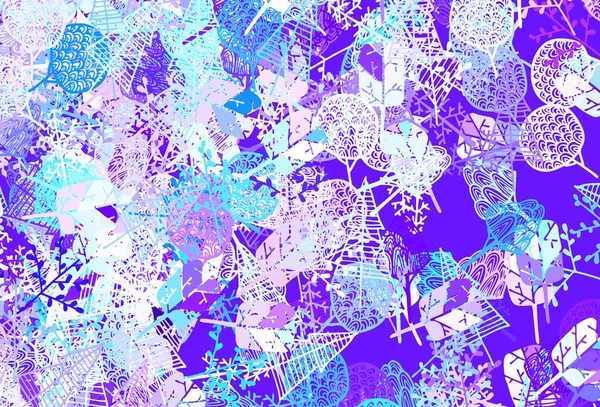 Hellrosa Blauer Vektor Elegantes Muster Mit Bäumen Ästen Glitzernde Abstrakte — Stockvektor
