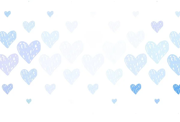 ライトピンク 青いベクトルテンプレート カラフルなグラデーションの背景に美しい抽象的な心 バレンタインデーを祝うためのデザイン — ストックベクタ