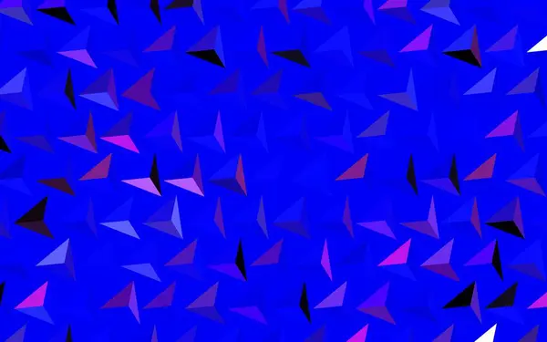 Sötét Rózsaszín Kék Vektor Háttér Háromszögekkel Dekoratív Design Absztrakt Stílusban — Stock Vector