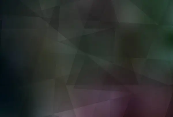 Dark Pink Pozadí Mozaiky Zeleného Vektoru Moderní Abstraktní Ilustrace Trojúhelníky — Stockový vektor