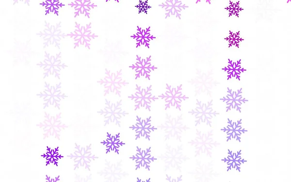 Light Purple Vector Template Ice Snowflakes Stars Shining Colorful Illustration — Stock Vector