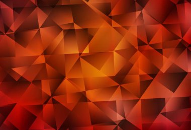 Koyu kırmızı, sarı vektör üçgen arkaplan. Yarım ton şeklinde, üçgenli yaratıcı illüstrasyon. Dizaynınız için üçgen desen.