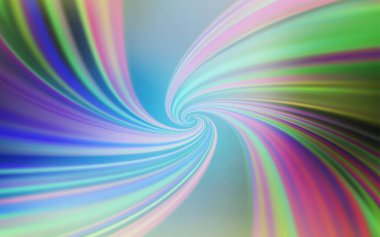 Açık mavi, kıvrımlı çizgileri olan yeşil vektör arkaplan. Soyut ve gradyan biçiminde geometrik çizim. Tasarımınız için renkli dalga deseni.