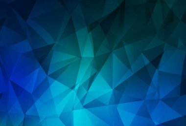 Koyu mavi, yeşil vektör eğimli üçgen dokusu. Origami tarzında gradyan ile geometrik çizim. İşiniz için en iyi üçgen tasarım.