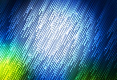 Koyu mavi, düz çizgileri olan yeşil vektör arkaplan. Çizgilerle modern geometrik soyut çizim. Reklamlar, posterler, afişler için desen.