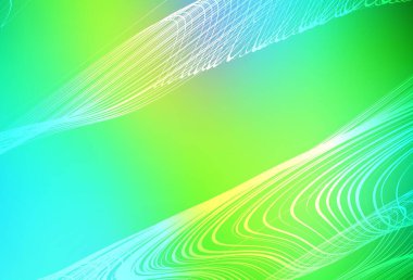 Açık mavi, yeşil vektör soyut bulanık yerleşim. Gradyan tasarımlı, soyut, ışıltılı çizimler. Marka kitabı için zarif bir arkaplan.