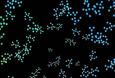 Koyu mavi, yapay zeka yapısına sahip yeşil vektör şablonu. Yapay zeka bağlantılarıyla basit bir şekilde renkli tasarım. Siber yeniliklerin tasviri için tasarım.