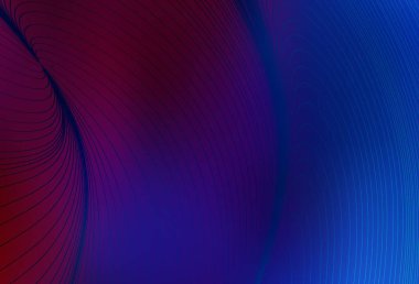 Koyu mavi, kırmızı çizgili vektör şablonu. Eğimli çizgileri olan zarif parlak bir illüstrasyon. Cep telefonu ekranları için arkaplan.