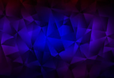 Koyu mavi, kırmızı vektör soyut mozaik fon. Gradyanı olan üçgen geometrik örnek. Web siteniz için çokgen tasarım.