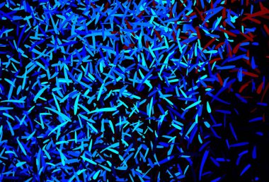 Koyu mavi, düz çizgileri olan kırmızı vektör düzeni. Çizgilerle modern geometrik soyut çizim. Reklamlar, posterler, afişler için desen.