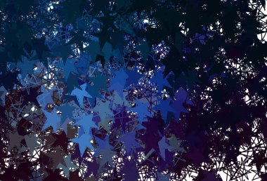 Koyu mavi, parlak yıldızlı sarı vektör düzeni. Bulanık dekoratif dizayn yıldızlı basit bir stilde. İş ilanınız için akıllı tasarım.