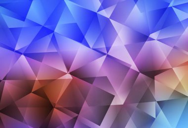 Açık mavi, sarı vektör parlayan üçgen düzen. Zarif üçgenleri olan soyut çizimler. İş tasarımınız için yepyeni bir tarz.