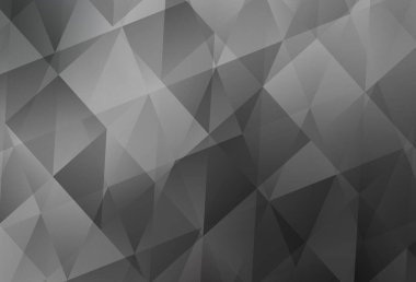 Aydınlık Gri vektör çokgen yerleşimi. Gradyanı olan üçgen geometrik örnek. Web siteniz için yeni bir doku.
