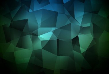 Koyu yeşil vektör çokgen çizimi. Çokgen soyut çizim ve gradyan. Arkaplanlarınız için desenli desen.