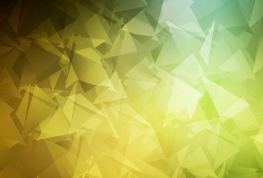 Koyu yeşil, sarı vektör düşük poli düzeni. Origami tarzında gradyan ile geometrik çizim. İş tasarımınız için yepyeni bir tarz.