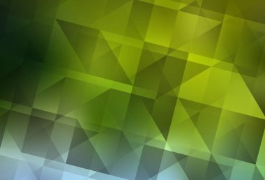 Açık yeşil, sarı vektör çokgen şablon. Üçgenli renkli soyut çizimler. İş tasarımınız için yepyeni bir tarz.