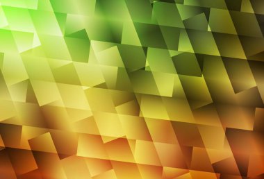 Açık yeşil, kare şeklinde sarı vektör deseni. Dikdörtgenli soyut gradyan çizimi. Şablon bir arkaplan olarak kullanılabilir.