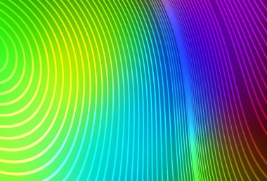 Bükülmüş çizgileri olan koyu renkli vektör düzeni. Çağdaş gradyan soyut çizgileri olan çizimler. Marka kitabı için şık bir desen.