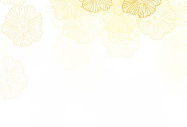 Koyu turuncu vektör yapraklı soyut desen. Beyaz arka planda gradyanı olan çiçekler. Markan için şık bir model..