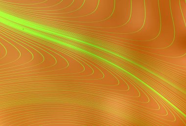 Eğri çizgileri olan açık turuncu vektör düzeni. Basit çizgilerle renkli gradyan çizimi. İş tasarımınız için şablon.