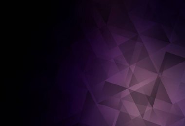 Koyu mor vektör üçgen arka plan. Üçgenli renkli soyut çizimler. Cep telefonunun arka planının şablonu.