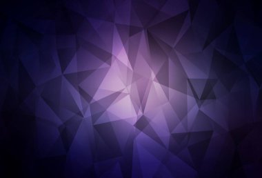 Koyu Mor vektör çokgen arkaplan. Üçgenli renkli soyut çizimler. İş tasarımınız için yepyeni bir tarz.
