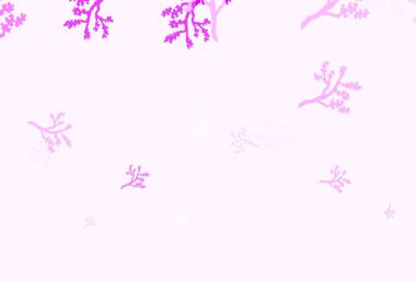 Açık mor vektör, dallı doğal zemin. Soyut şablona karalamalar çizilmiş bir resim. Ağ ve ambalaj için elle boyanmış tasarım.