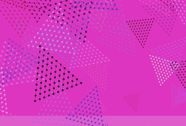 Açık Mor, çemberli çokgen şekilli pembe vektör deseni. Daireleri olan güzel bir illüstrasyon, doğa tarzında üçgenler. Reklamlarınız için akıllı tasarım.