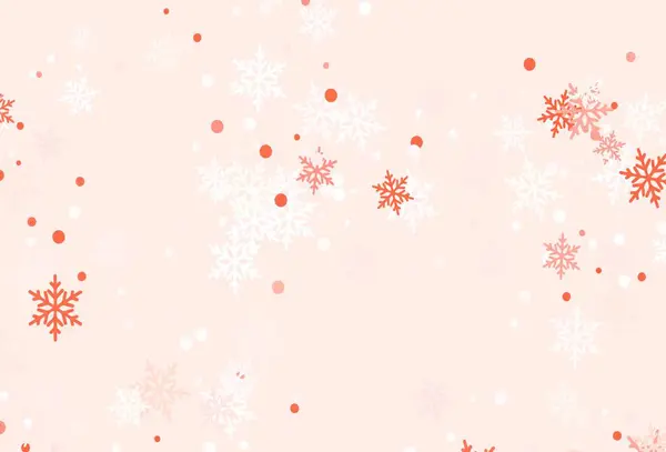 Hellrote Vektortextur Mit Farbigen Schneeflocken Bunte Dekoration Weihnachtlichen Stil Mit — Stockvektor