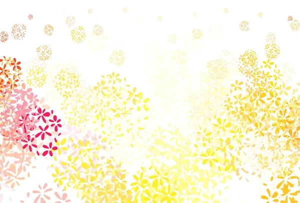 Rouge Clair Motif Naturel Vectoriel Jaune Avec Des Feuilles Illustration — Image vectorielle