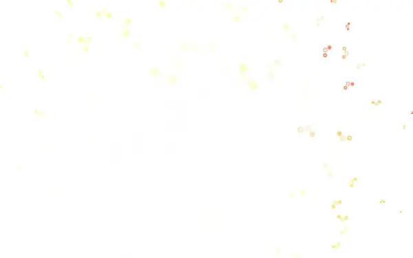 ライトレッド ドット付きイエローベクトルの背景 雨のぼやけた滴と光る抽象的なイラスト 未来的な広告 小冊子のパターン — ストックベクタ