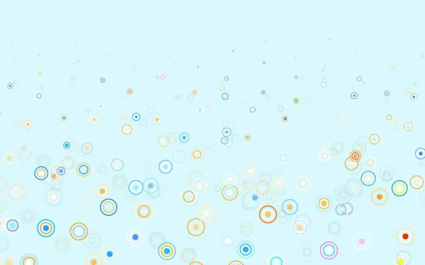 ライトブルー 泡と黄色のベクトルの背景 カラフルな水滴と現代抽象的なイラスト ブランドブックの新しいテンプレート — ストックベクタ