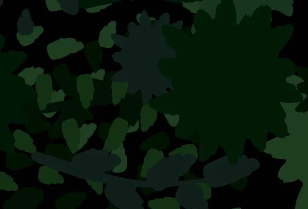Fondo Vectorial Verde Oscuro Con Formas Memphis Formas Caóticas Coloridas — Vector de stock